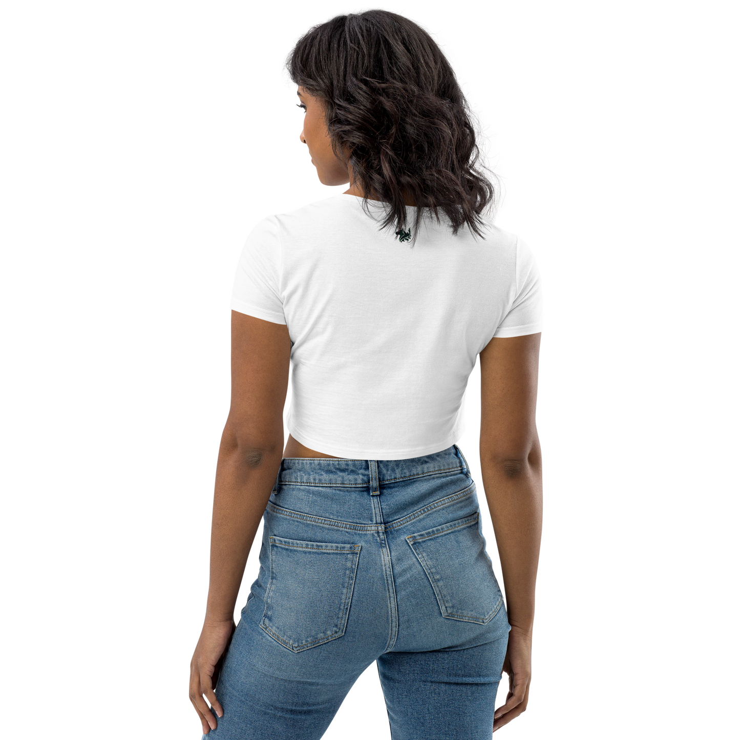 White Women's Organic Crop Top