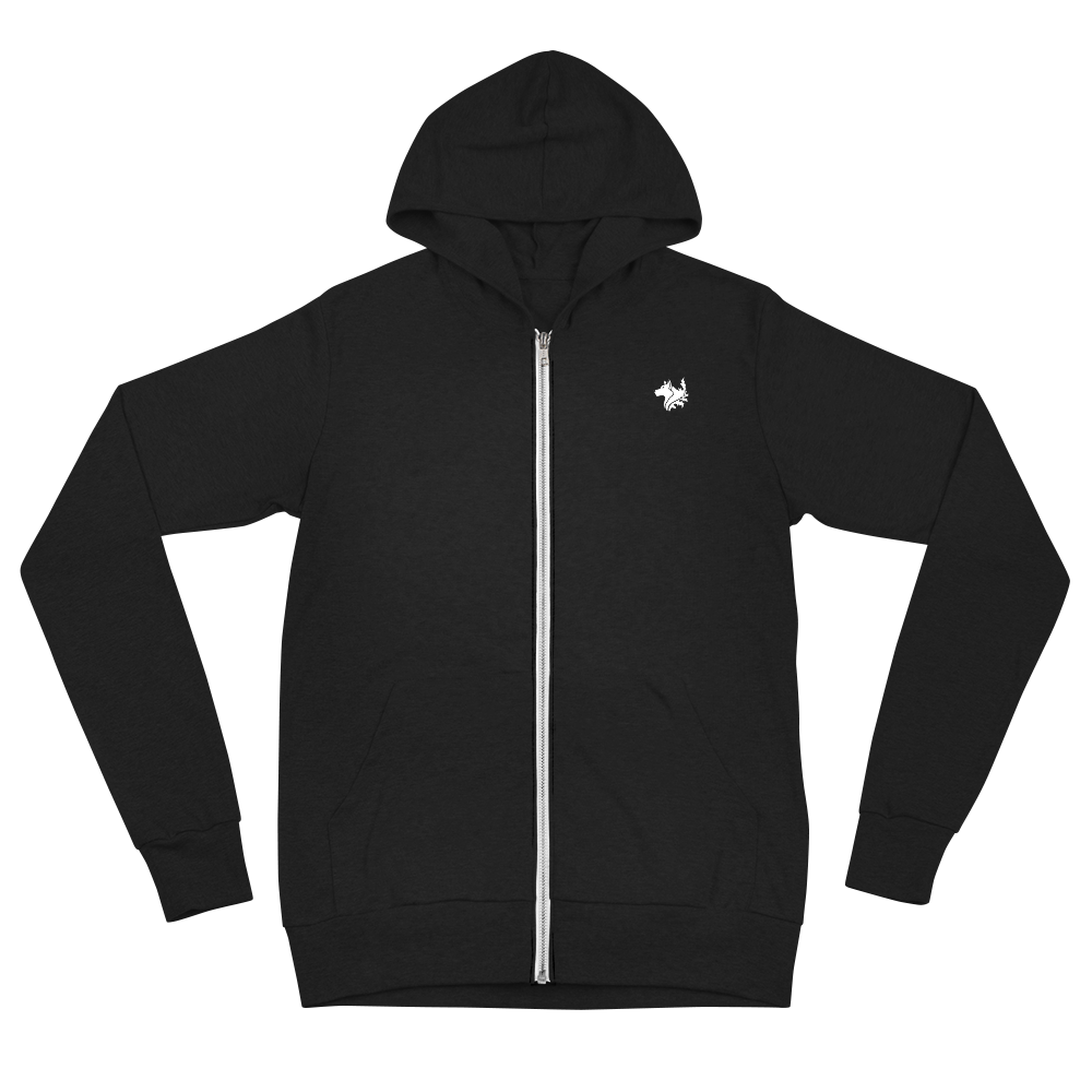 Solid Black Men's Zip Hoodie