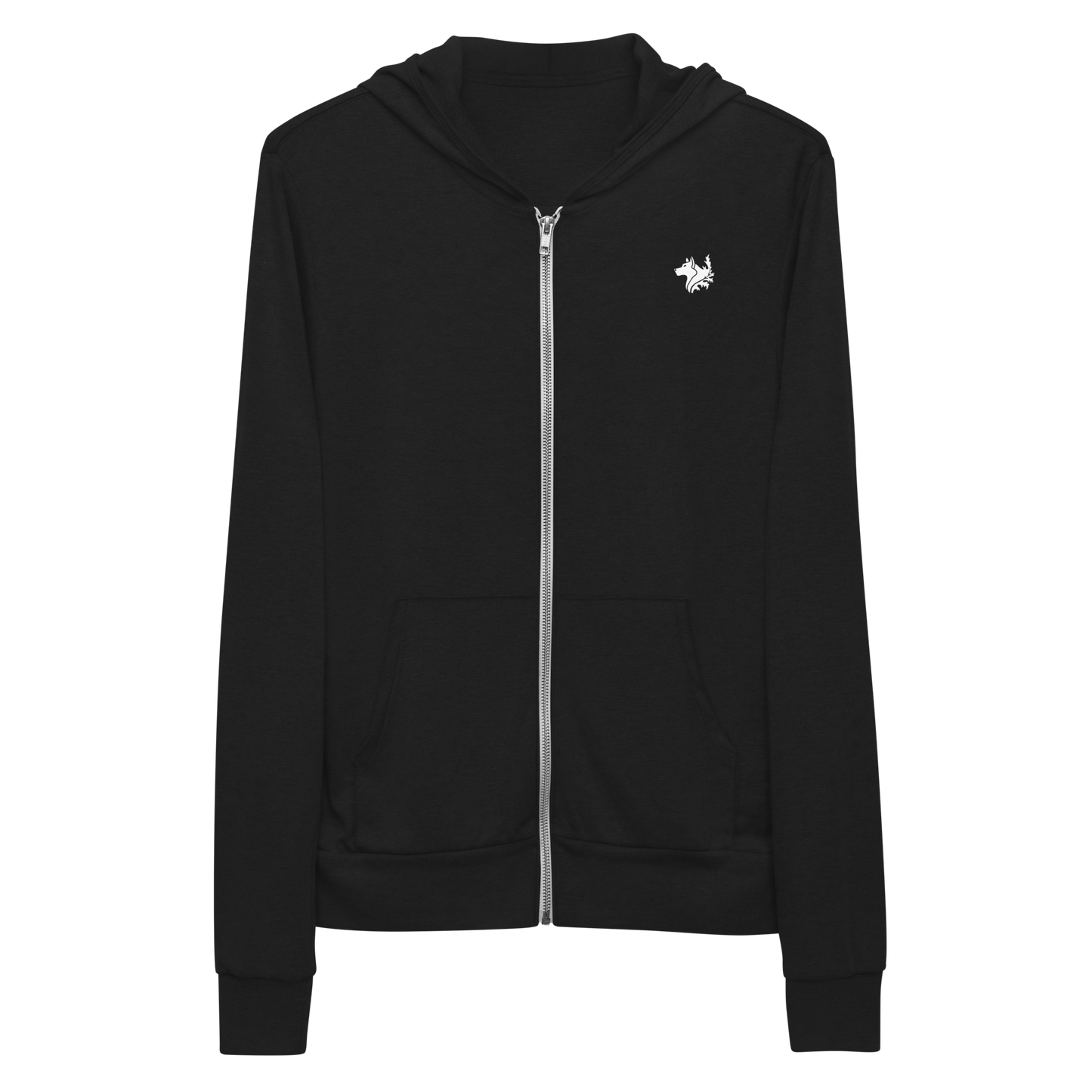 Solid Black Men's Zip Hoodie
