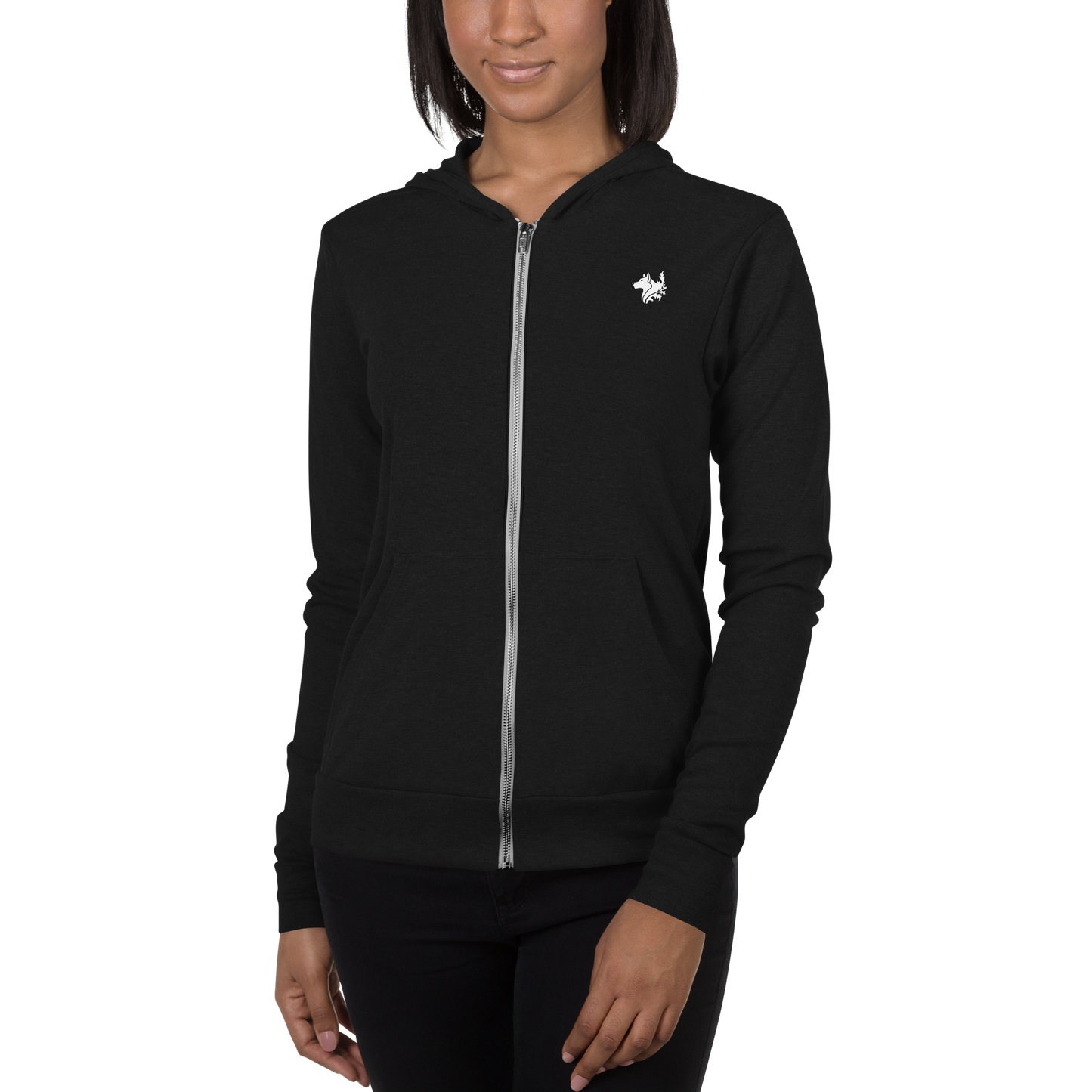Solid Black Women's Zip Hoodie