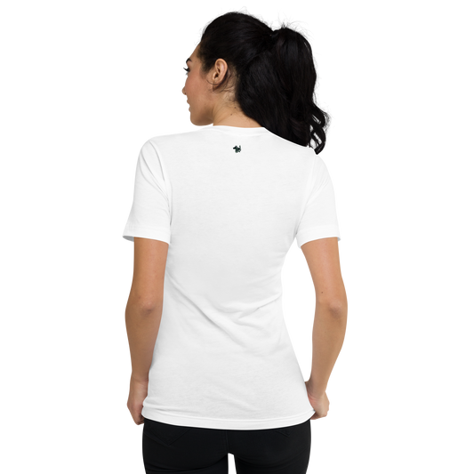 White Women's Short Sleeve V-Neck T-Shirt
