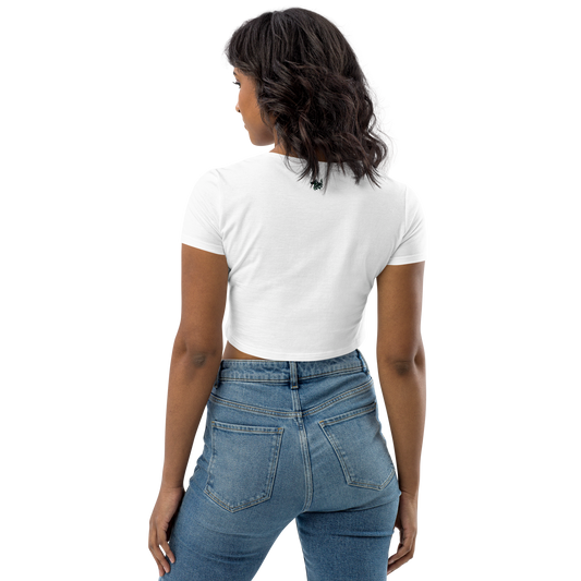 White Women's Organic Crop Top