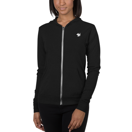 Solid Black Women's Zip Hoodie
